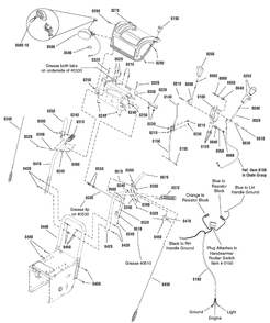 Handles And Controls Group Diagram and Parts List for 1695624-LP18979-1332PE 2009 Briggs and Stratton Snow Blower